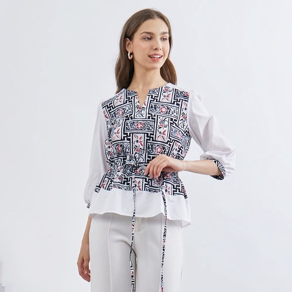 Nayara Batik Blouse Namika / Blouse Wanita / Atasan Wanita